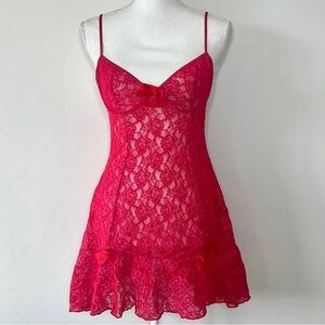 Red Lace Bow Lingerie